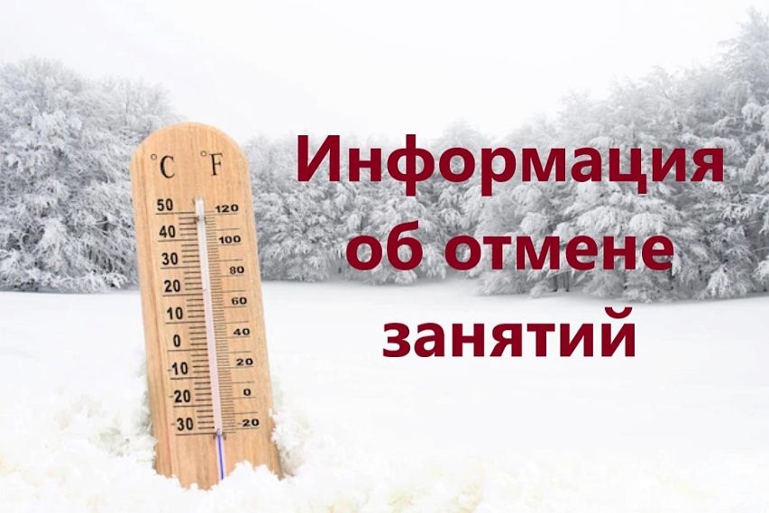 Внимание! Отмена занятий в 1 - 6  классах 1 смены.